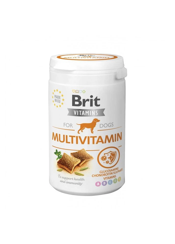 Вітаміни Multivitamin для дорослих собак для підтримки здоров’я й імунітету з куркою 150 г Brit (376944572)
