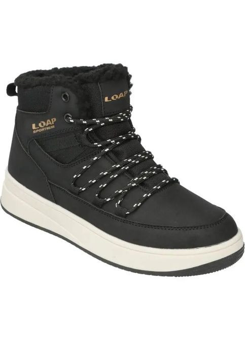 Черные повседневные, спортивные зимние женские зимние утеплённые ботинки с флисовой подкладкой Loap