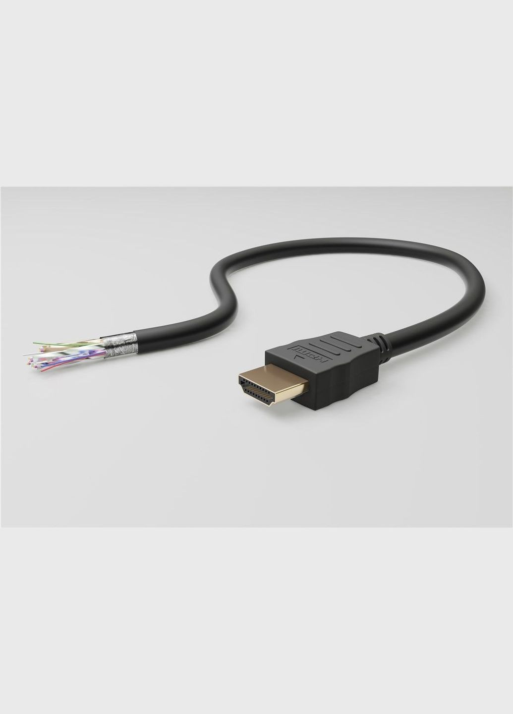 Кабель монитор сигнальный HDMI M/M 5.0m HS+HEC+ARC 4K@30Hz 90°вниз Gold (75.03.4306) Goobay (302891319)