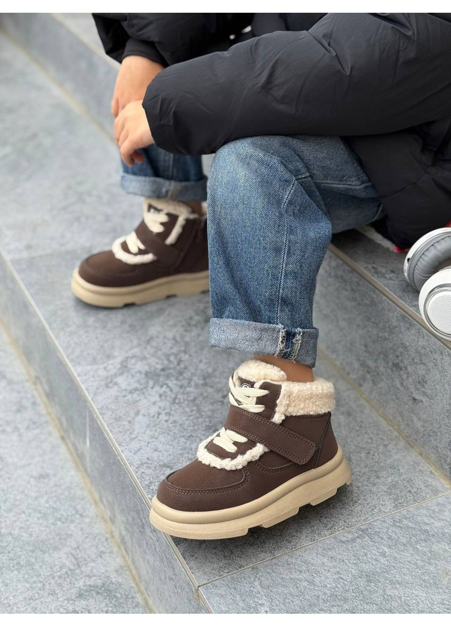 Коричневые зимние ботинки для девочек и мальчиков от тм Jong Golf