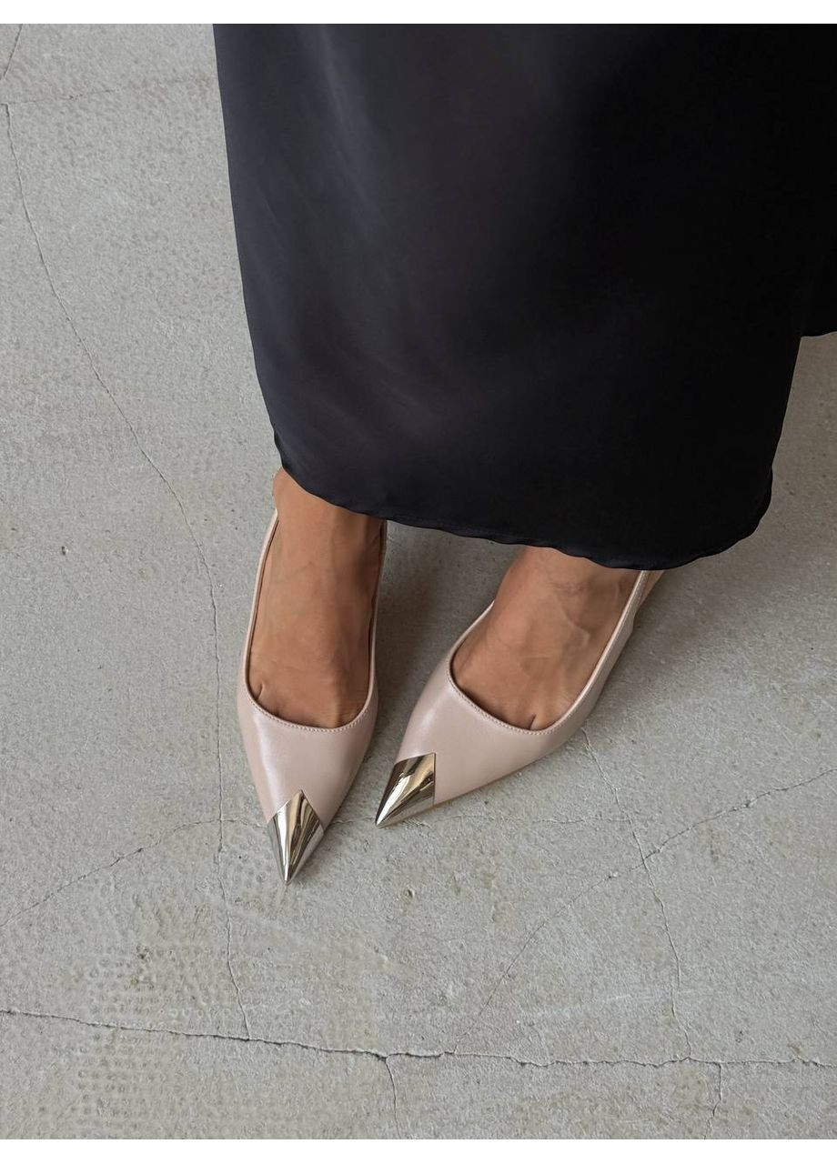 No Brand Стильні жіночі слінгбеки слінгбекі бежевий з штучна шкіра, — всесезон (353304771)