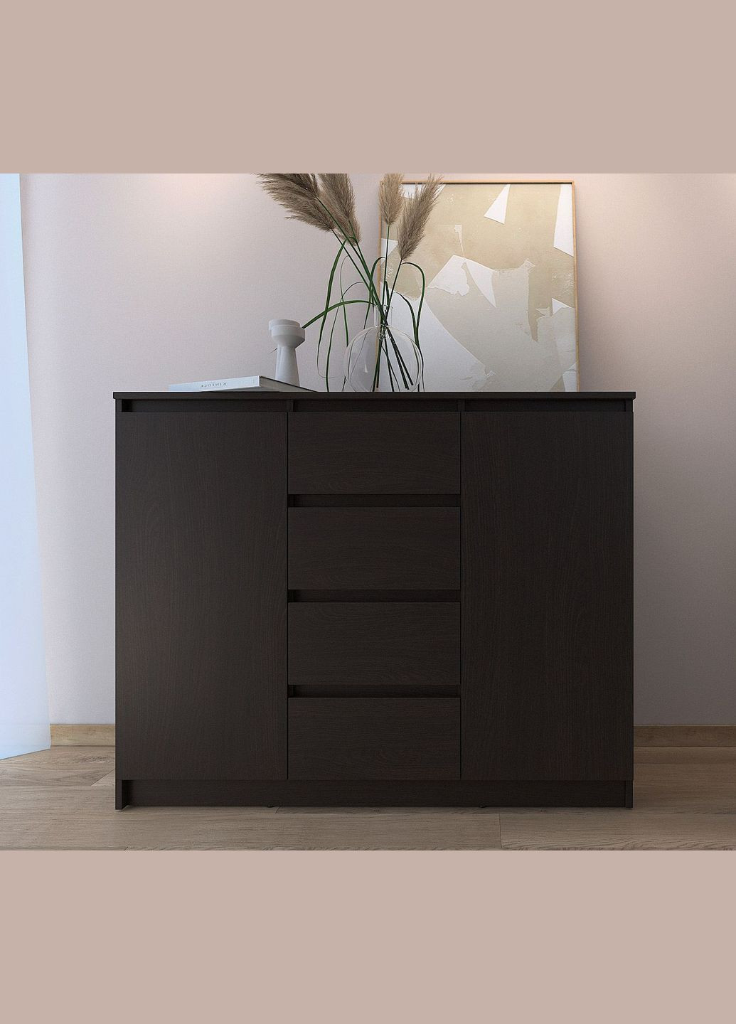 Комод в спальню Нео 2Д4Ш 120x43x98 см Венге темний (MBS-1060) MebelStar (334300325)