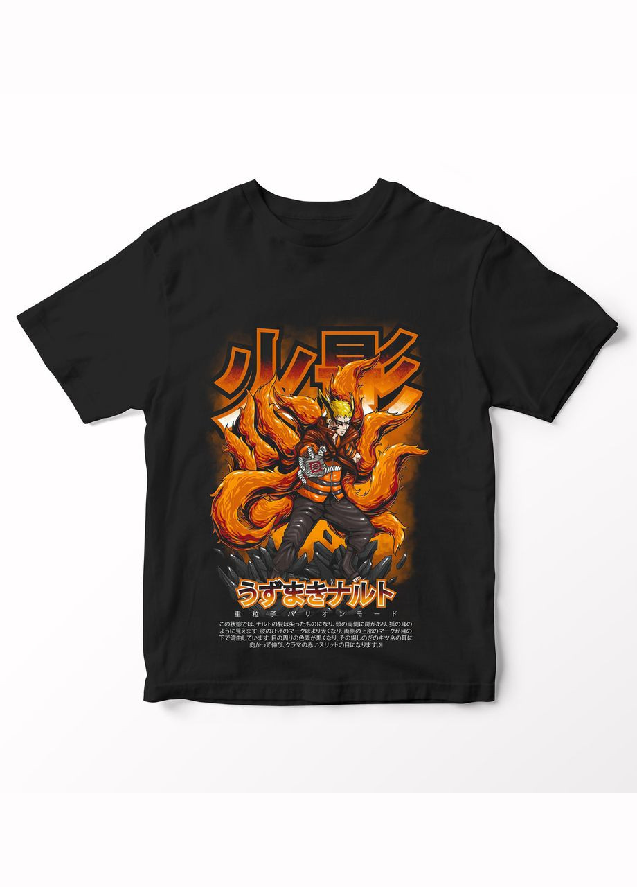 Черная футболка с аниме принтом наруто-54 No Brand