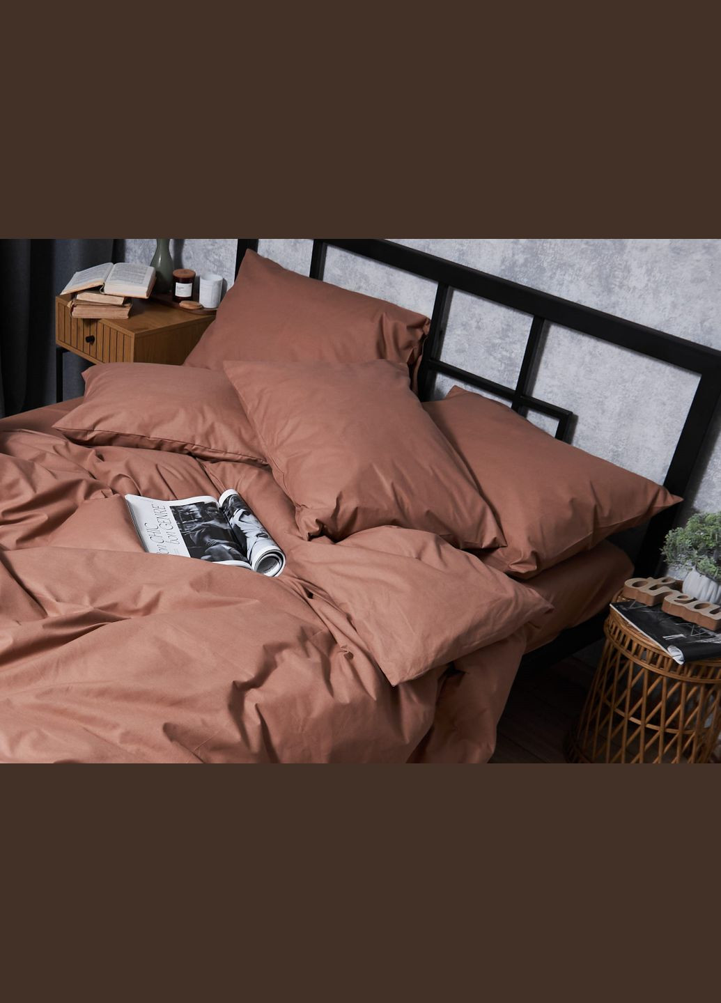 Комплект постельного белья Бязь Gold Люкс «» полуторный евро 160х220 наволочки 2х40х60 (MS-820004535) Moon&Star Light Brown (302973869)