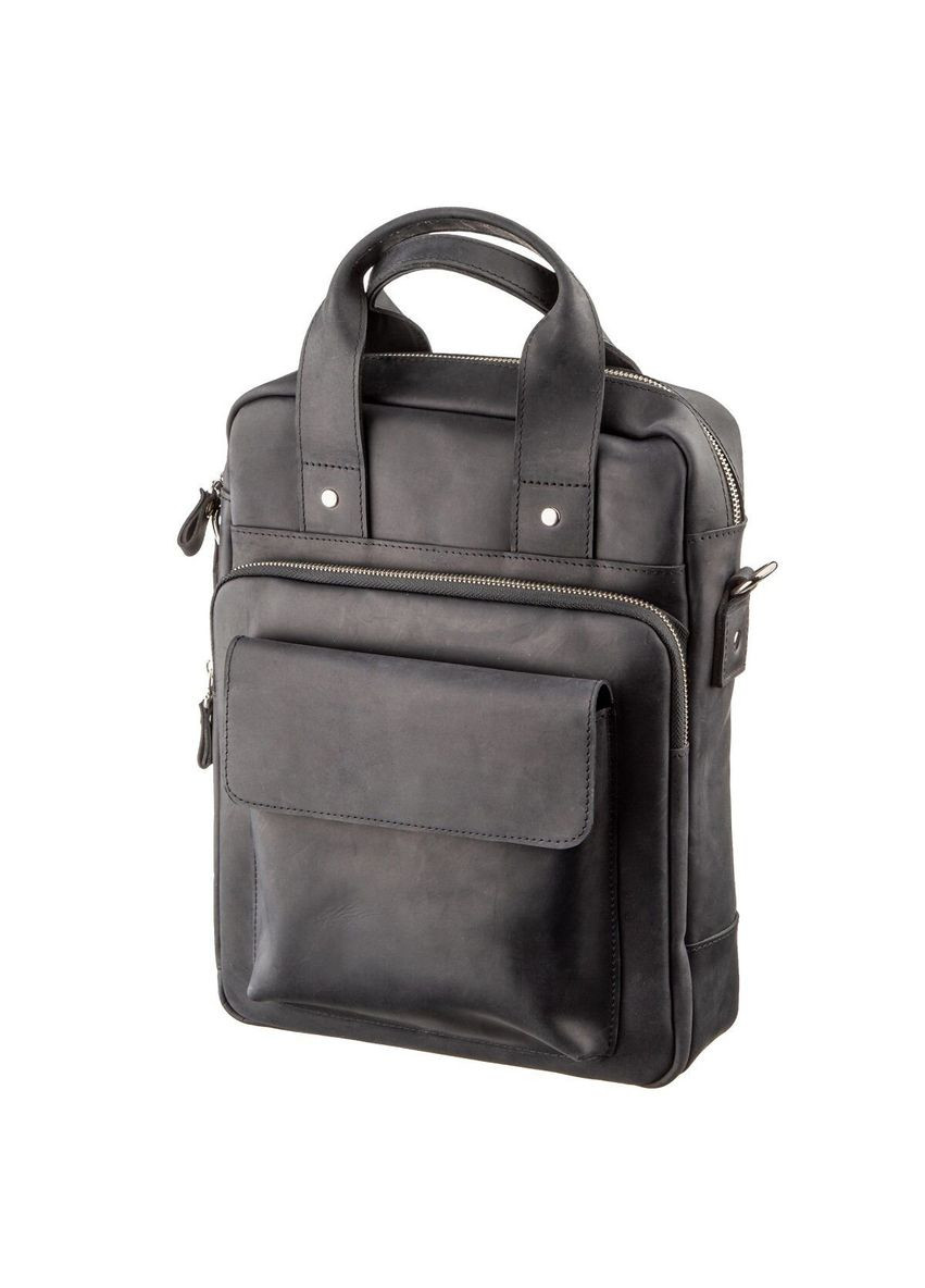 Мужская сумка вертикальная 11169 под А4 матовая Черная Shvigel (331907417)