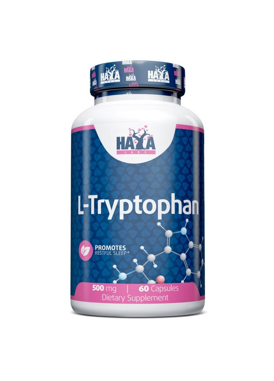 Амінокислота L-Tryptophan 500 mg, 60 капсул Haya Labs (293341142)