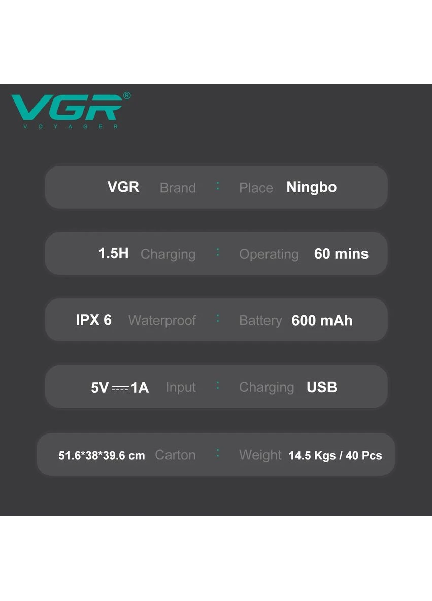 Електробритва роторна для вологого і сухого гоління V-387 (44261-V-387_479) VGR (393252547)