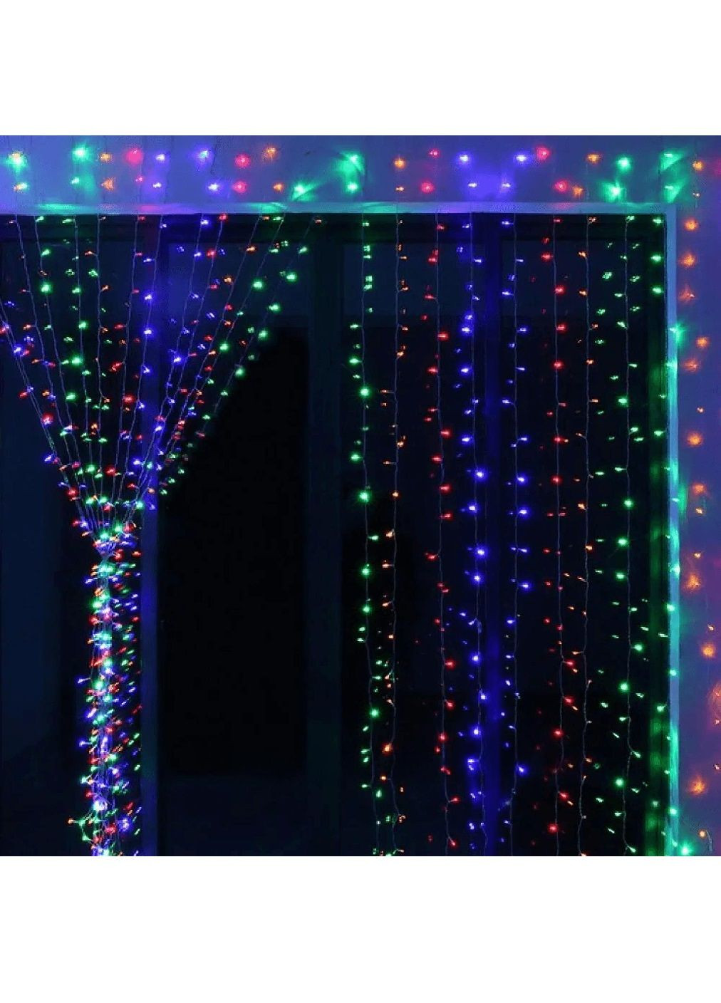 Світлодіодна кімнатна гірлянда штора водоспад на вікно з роботою від мережі контролером 3х3 м 320 LED (478649-Prob) RGB Unbranded (307932027)