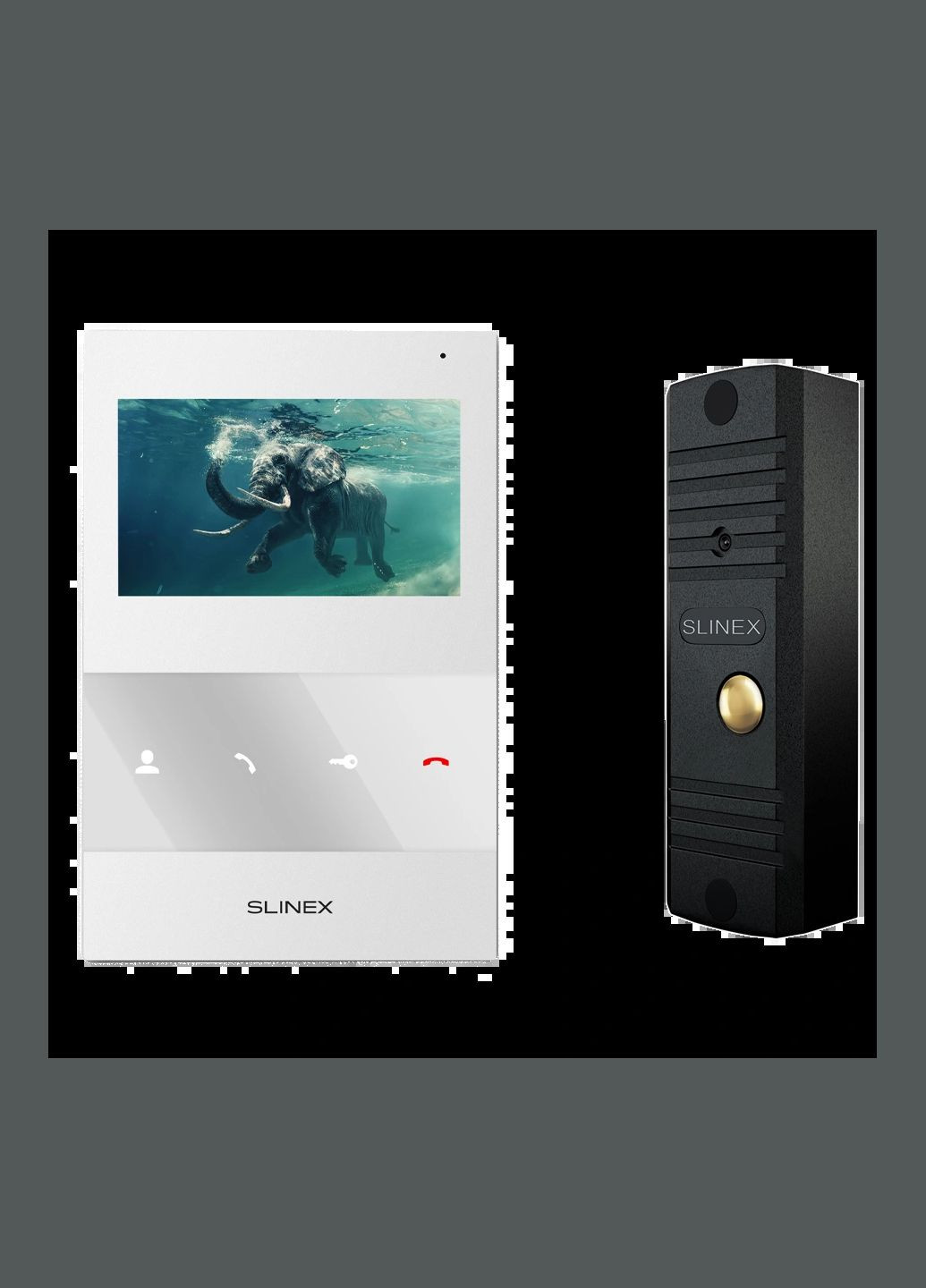 Комплект видеодомофона 4” SQ-04M (White) + ML-16НR (Black) Slinex (338566744)