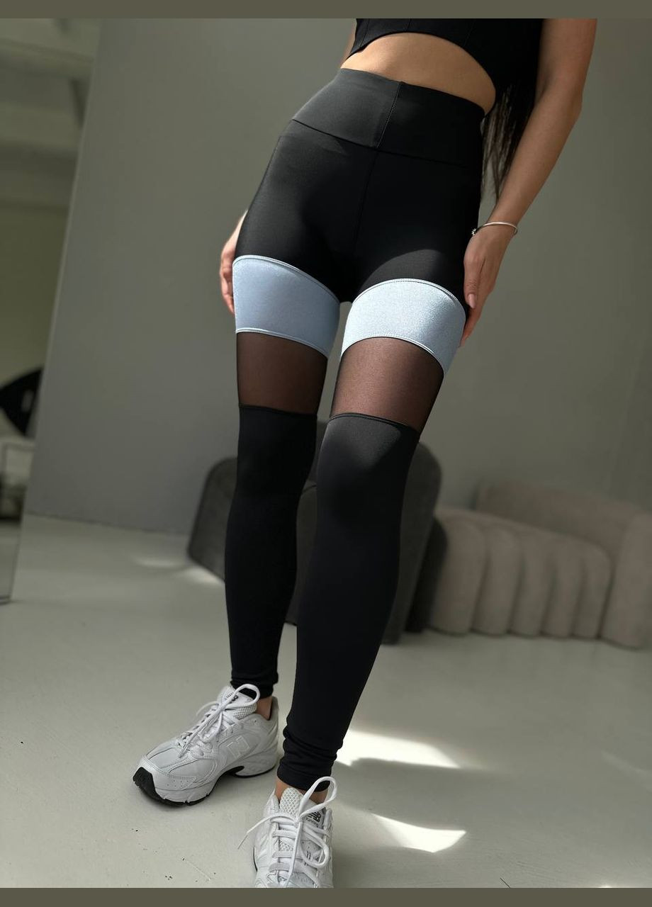 Черные демисезонные лосины леггинсы Soda