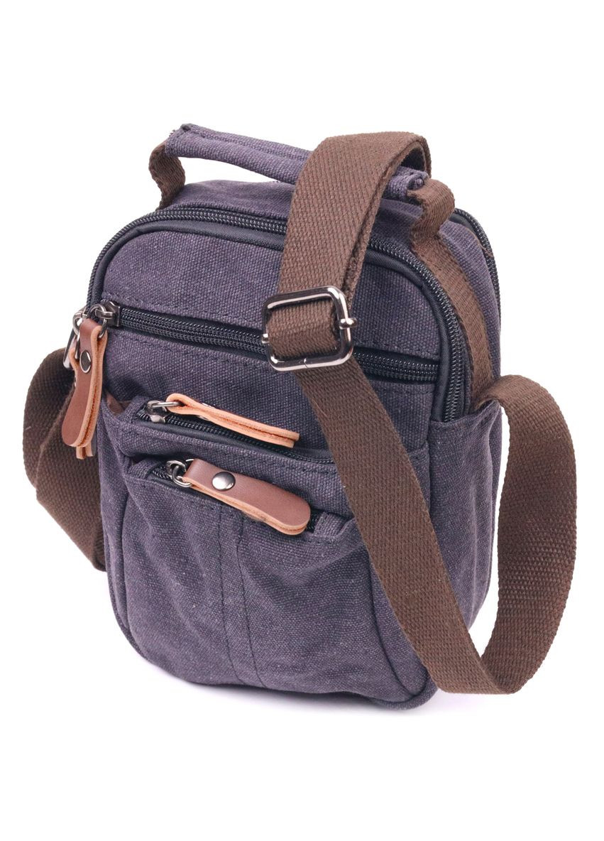 Чоловіча шкіряна сумка через плече чорна кросбоді 21243 Vintage (329195406)