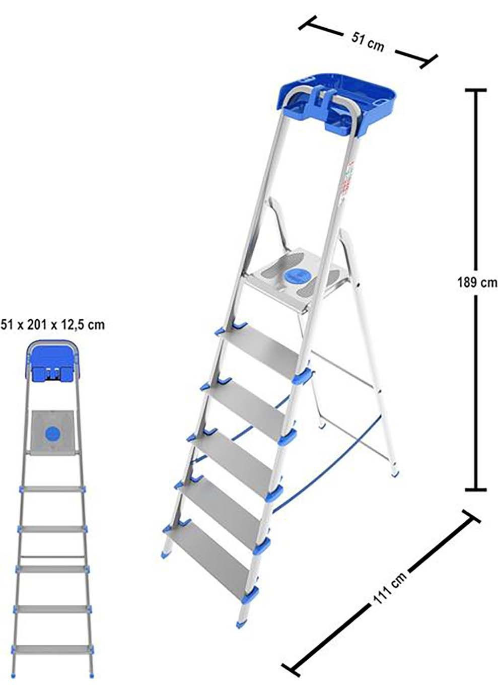 Драбина Atlantica 6 щаблі Сірий Colombo (367594114)