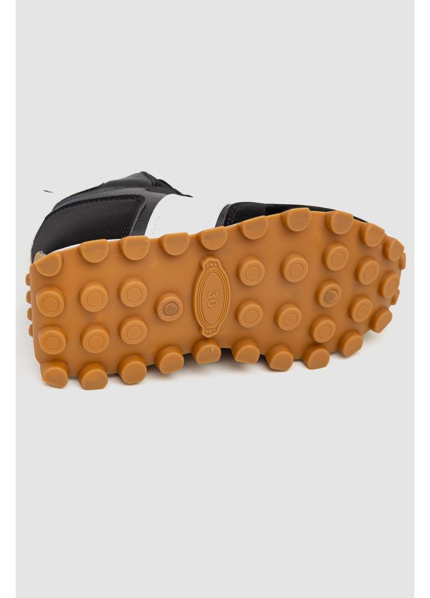 Кроссовки женские с мехом, 243RGM93 Fashion чёрно-белые зима (360858447)