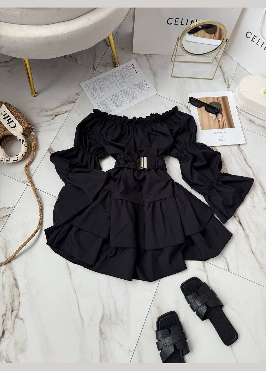 Чорна пляжна, повсякденний, кежуал, вечірня жіноча сукня FINO Mode