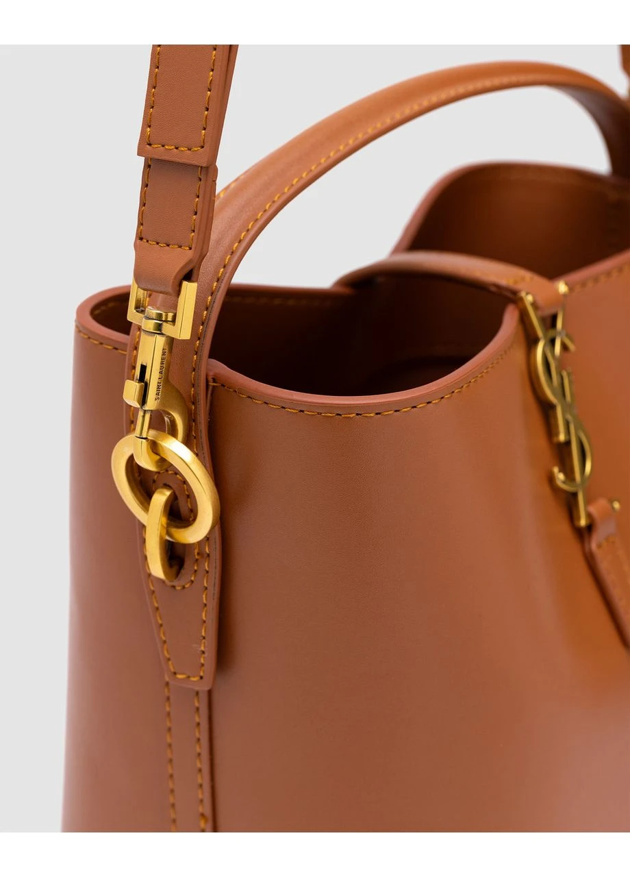 Сумка Saint Laurent Medium Le 37 Shiny Leather Bucket Bag Brown Ів Сен-Лоран (377176780)