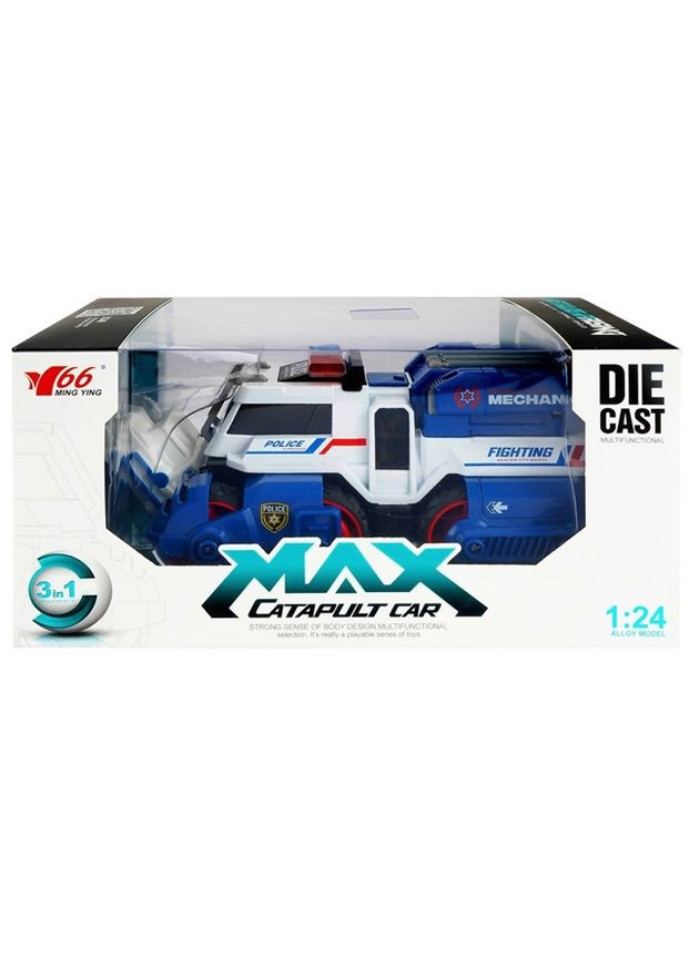 Игрушка Полицейская Боевая машина 3в1Pull-back с катапультой и пушками, со светом и звуком 1:24 (CJ-4849897) (7120495) Cars S (362212595)