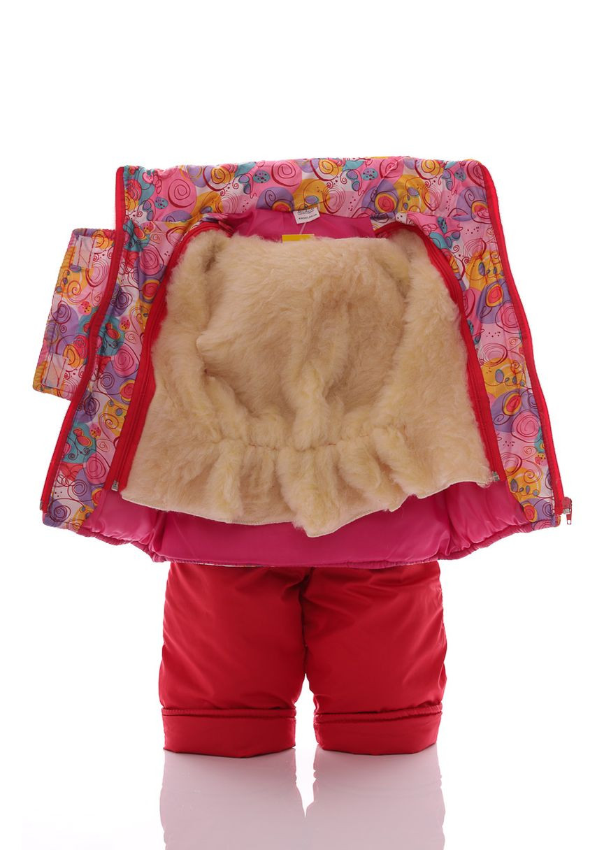 Червоний зимній комбінезон на синтепоні для дівчинки галактика нуль підстібка червоний 86 см (27858) BABYKROHA