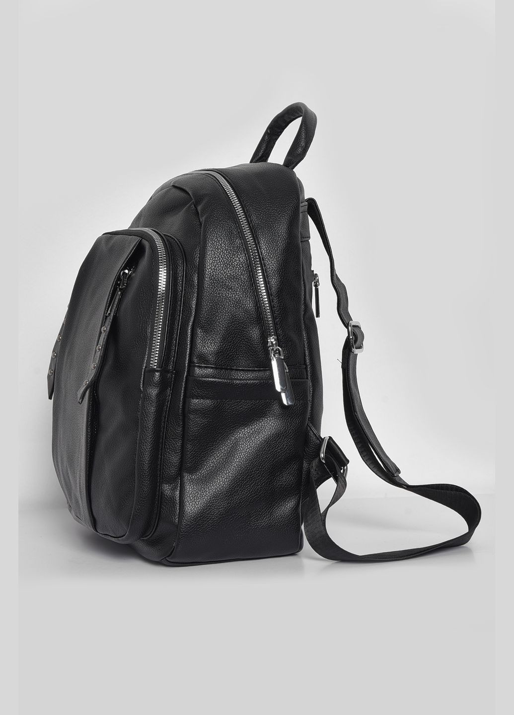 Жіночий рюкзак з екошкіри чорного кольору Let's Shop (280938060)