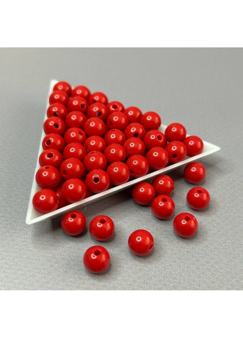 (20 грамм) Бусины пластик Ø8 мм - красный Plus-plus (352752031)