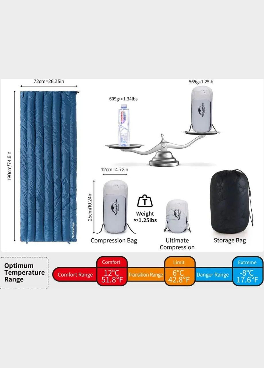 Спальный мешок Down CWM400 CNK2300SD013 Dark Blue Naturehike (316438003)