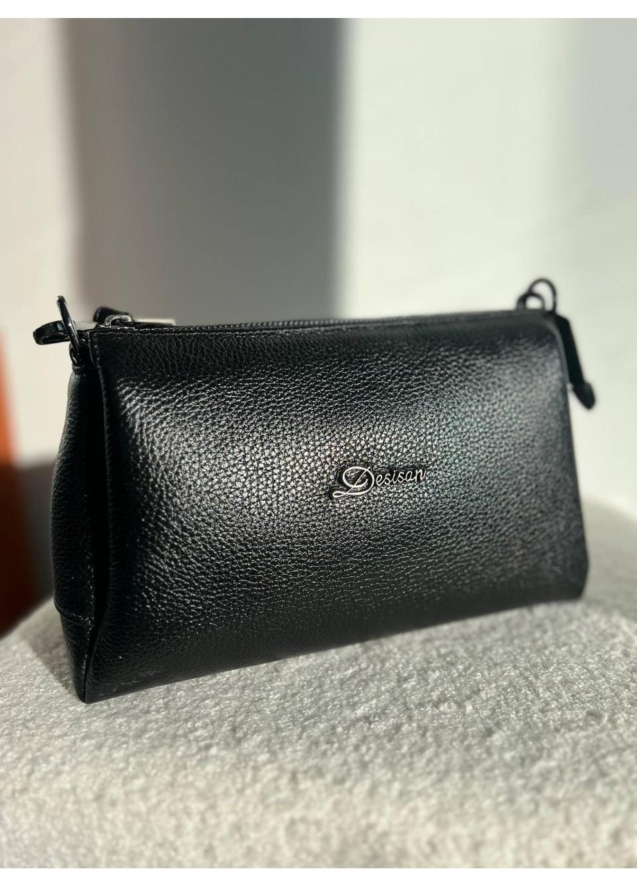 Сумка жіноча Натуральна шкіра флотар чорна (3017-1) Desisan (371883443)