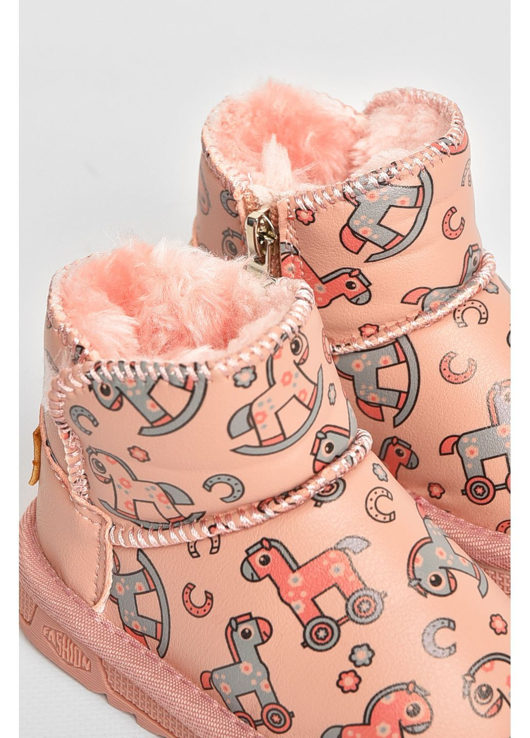 Розовые угги детские для девочки розового цвета Let's Shop