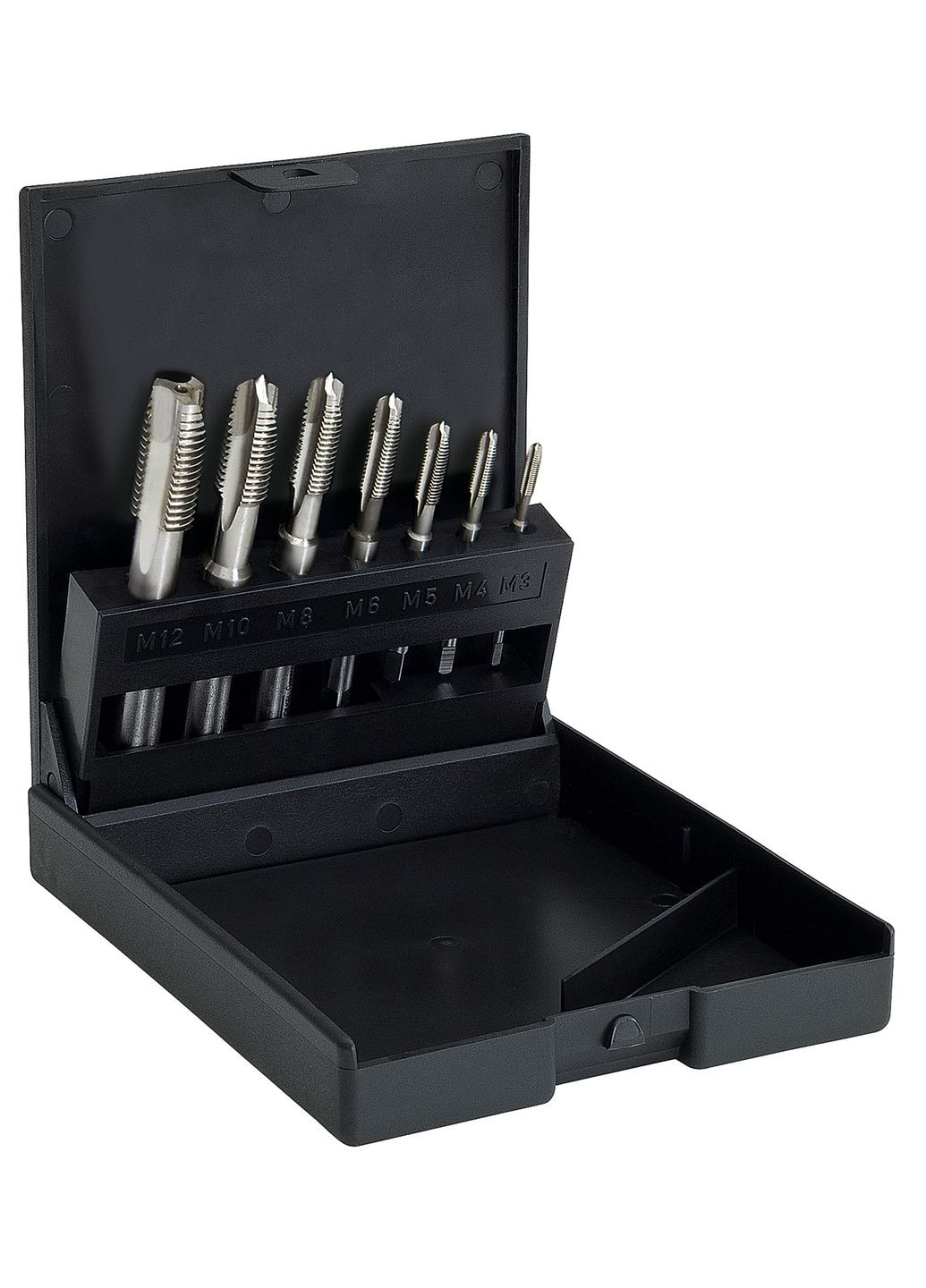 Набір машинних мітчиків М3-4-5-6-8-10-12 форма В ISO 529 HSS-G різьба DIN 13 пластикова коробка 80500 (16118) Volkel (295042190)