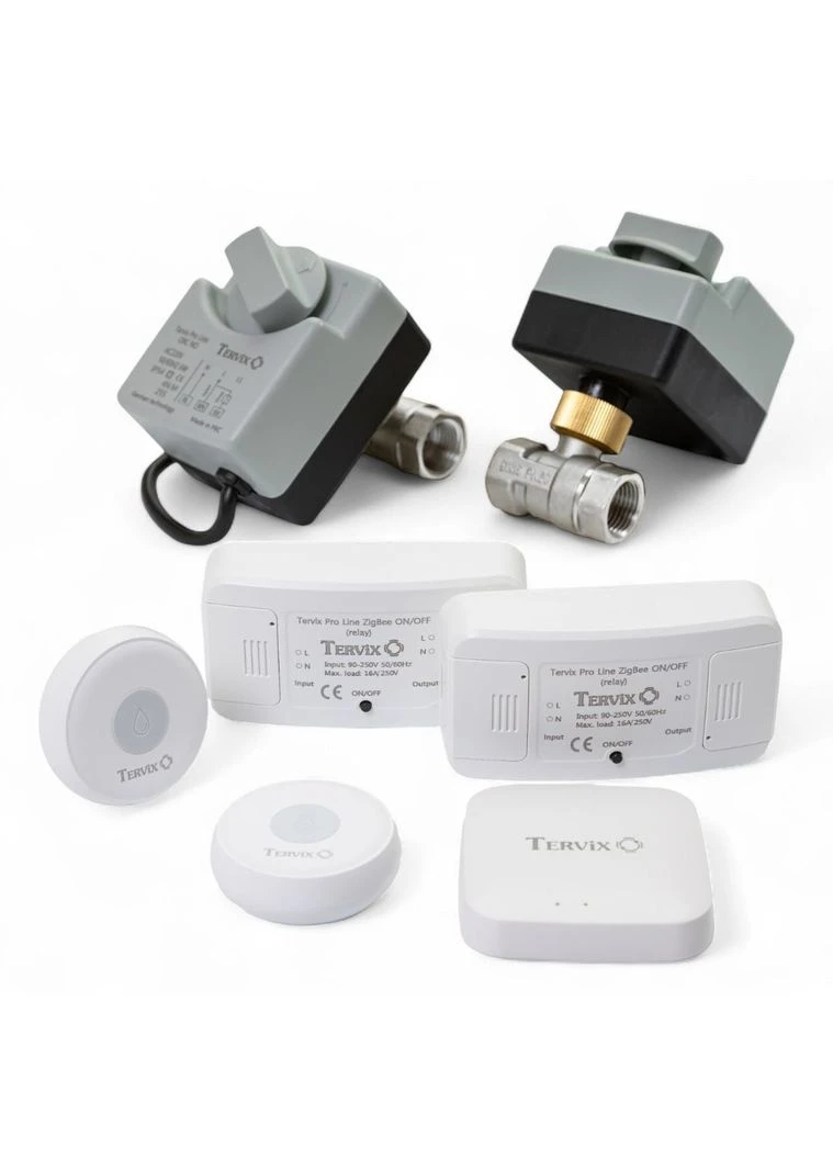 Система защиты от потопа для умного дома ZigBee Water Stop на 2 трубы 3/4" (4922612-1) Tervix (384676383)