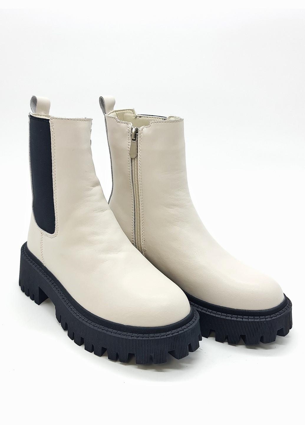 Осенние женские ботинки зимние бежевые кожаные ii-11-11 23 см(р) It is
