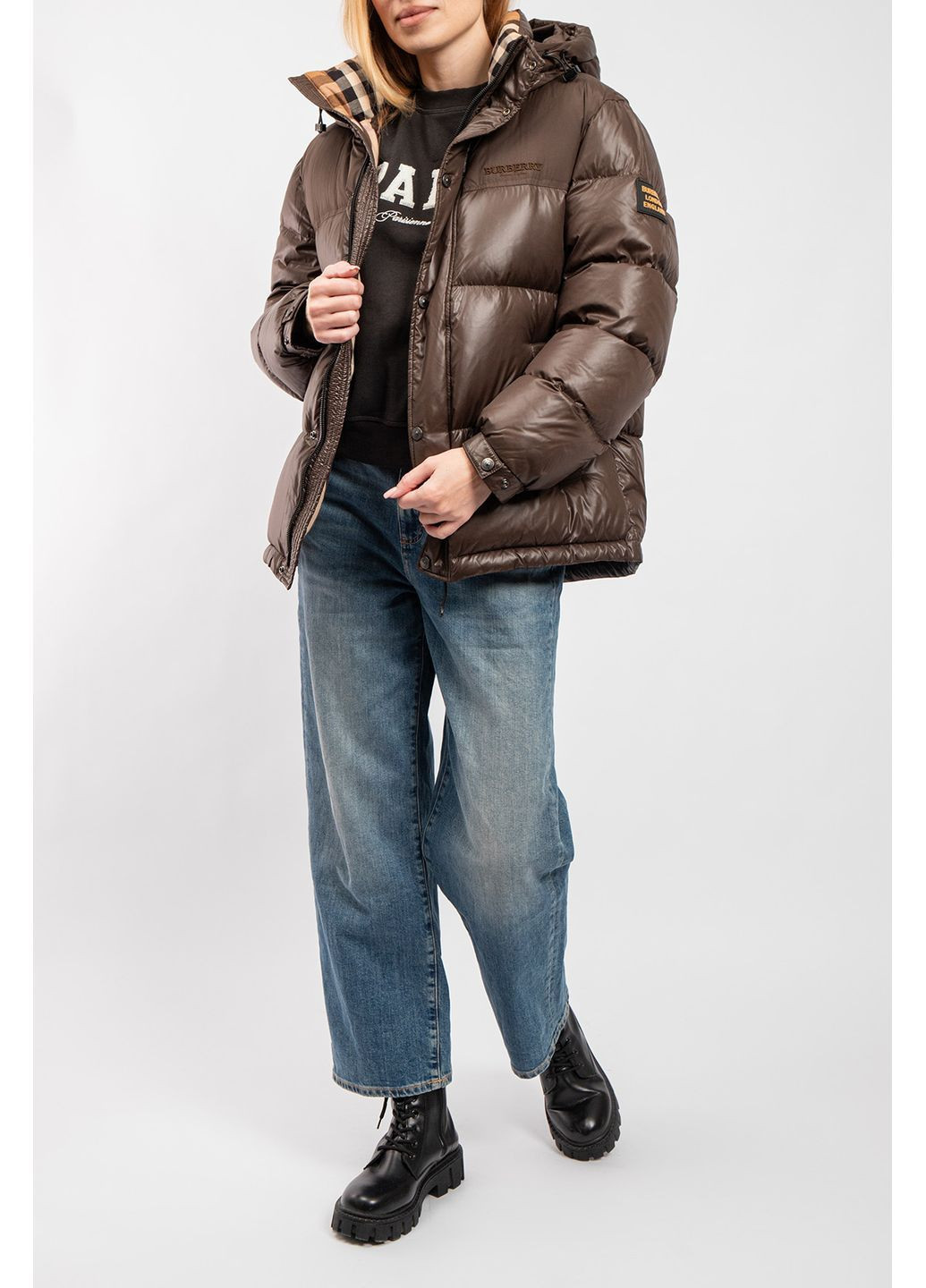 Коричневий зимній Пуховик Burberry