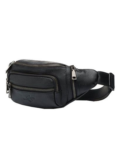 Сумка мужская поясная кожаная бананка черная (Д/Ш/В) 35/5/18 (см) No Brand (336912544)