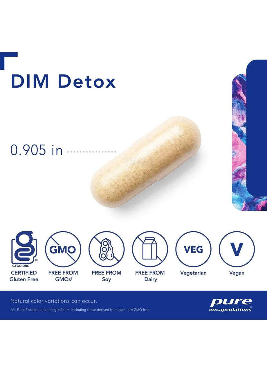 Дііндолілметан для детоксу вітаміни для жінок (DIM Detox) 60 капсул Pure Encapsulations (361119040)