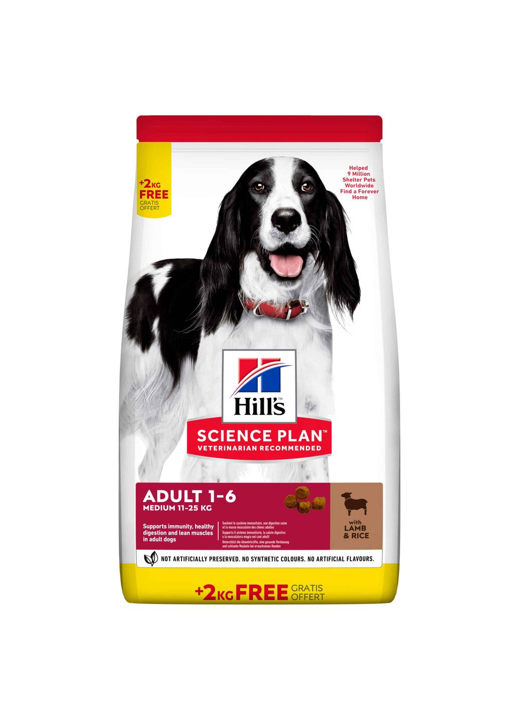 Hill’s SCIENCE PLAN Adult Medium Breed Сухий корм для дорослих собак середніх порід, з ягням і рисом, BONUS Bag 12+2 кг Hill's (364356895)
