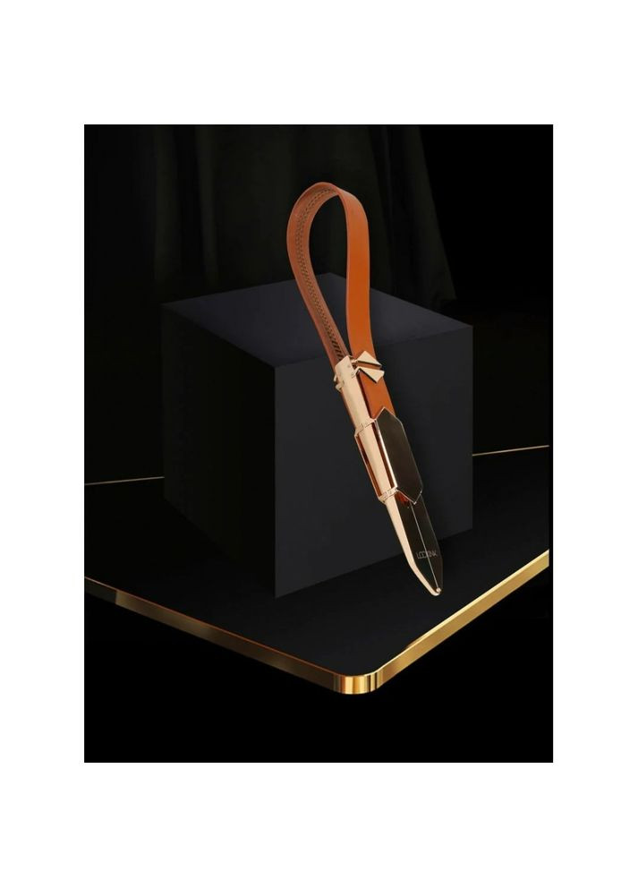 Ремень с регулируемой длиной, натуральная кожа и металл, коричневый Lockink (297130702)