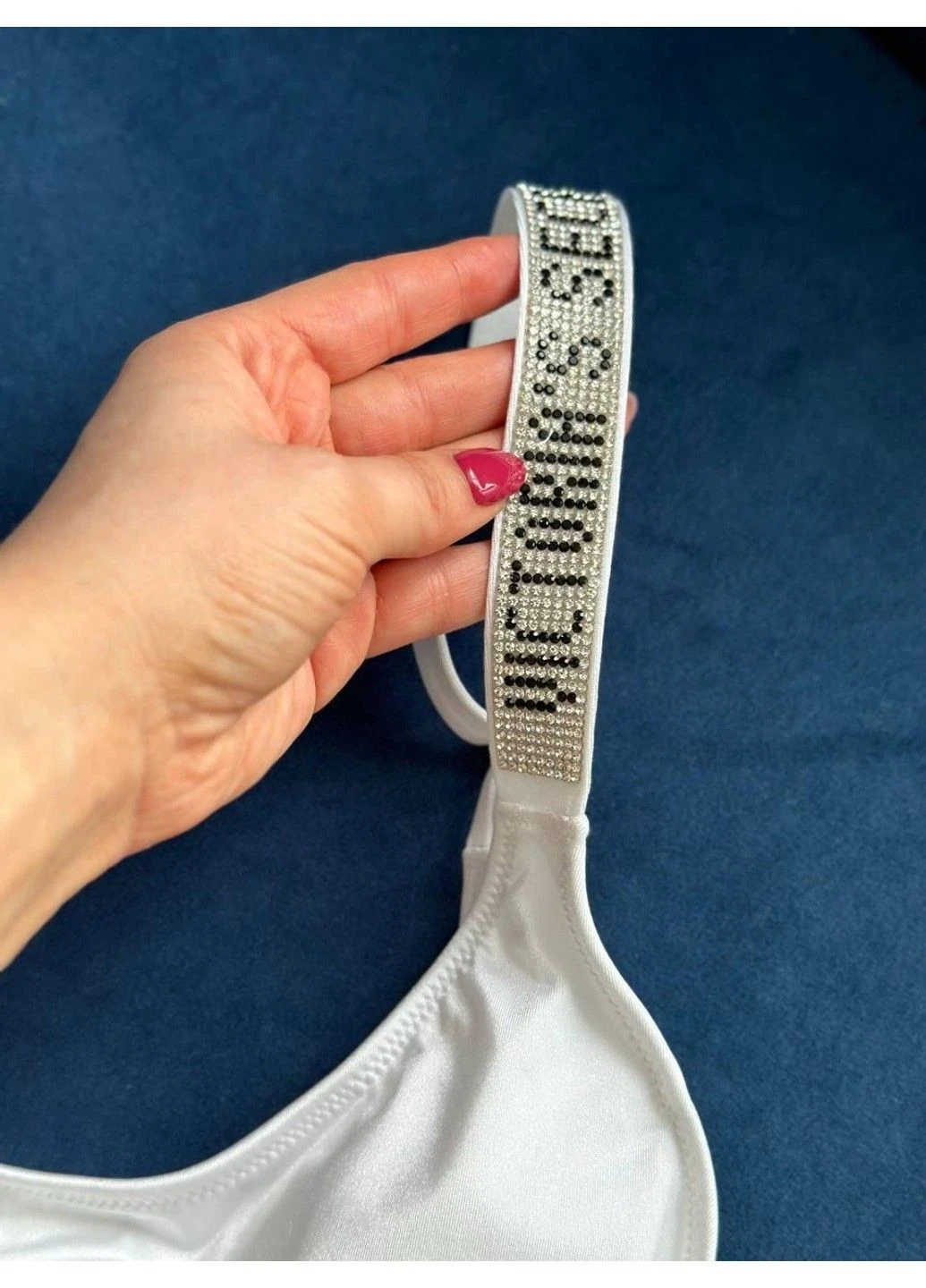Білий купальник зі стразами білий Victoria's Secret