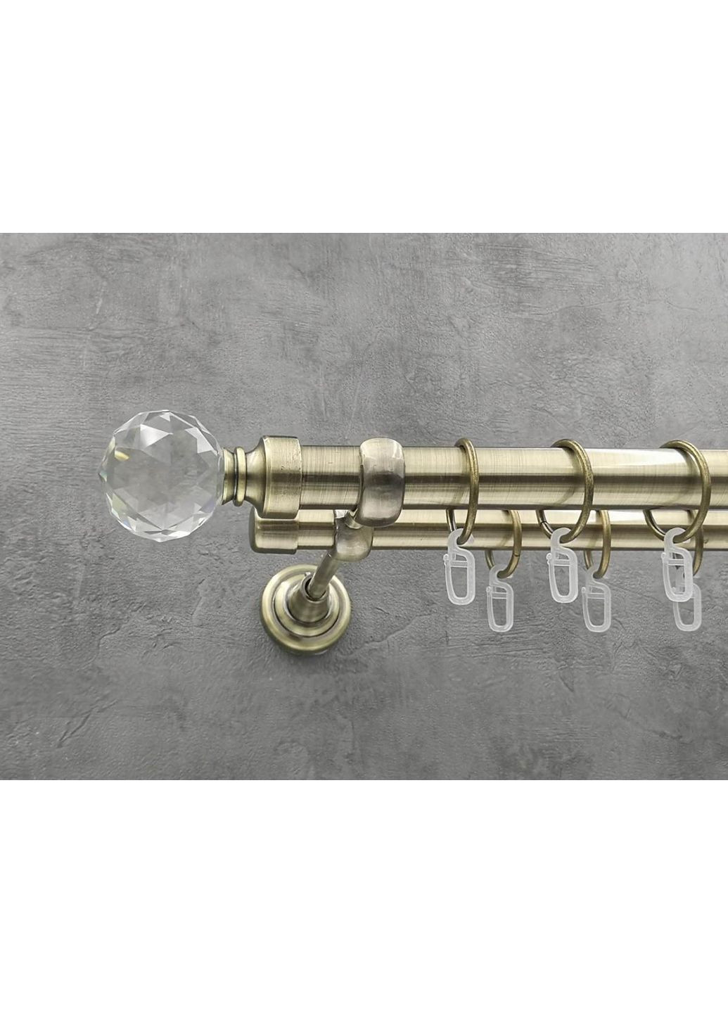 Карниз Люмієра гладка штанга подвійний відкритий 25/19 мм 300 см Антик Quadrum (352782766)