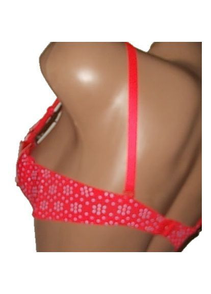 Червоний бюстгальтер потрійний пуш-ап чашка а No Brand з кісточками