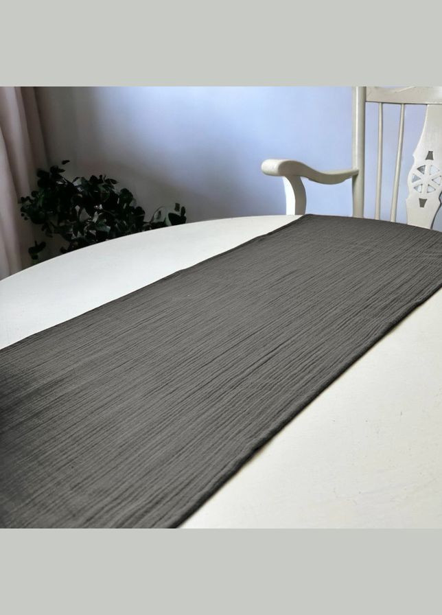 Ранер Muslin Graphite 40х180 см з рюшами (94331974) SoundSleep (313288208)