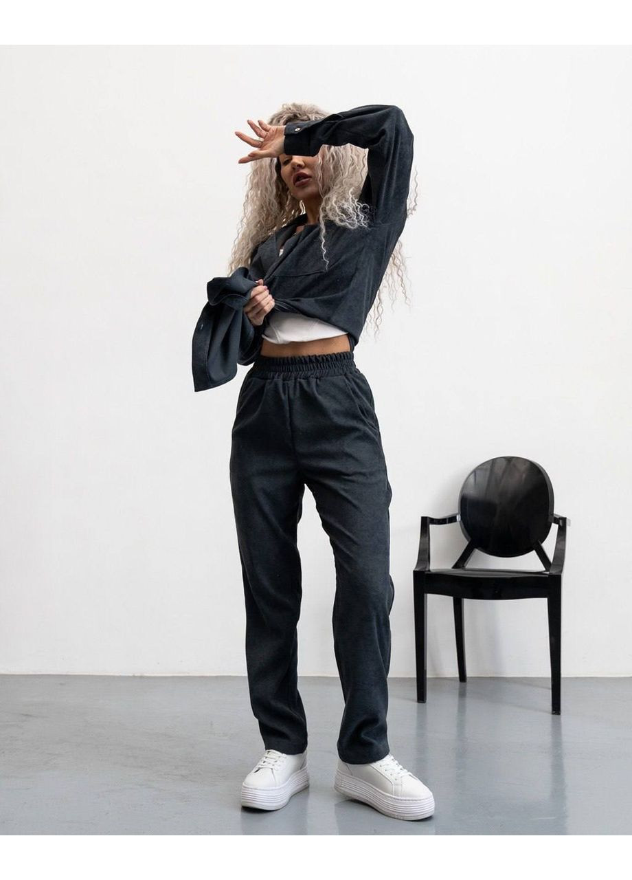 Жіночий Мікро вельветовий костюм: сорочка + штани Україна (361044132)