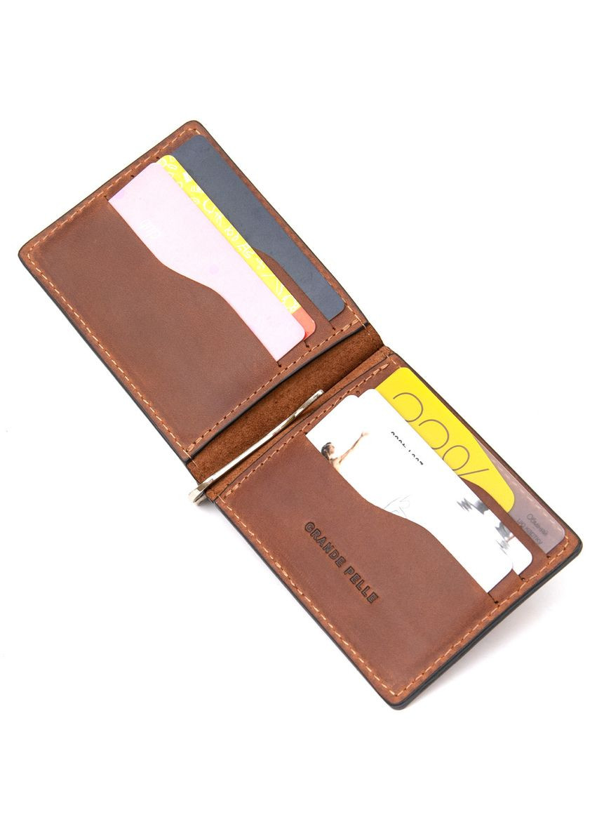 Мужской кожаный винтажный зажим 11477 Grande Pelle (329149632)