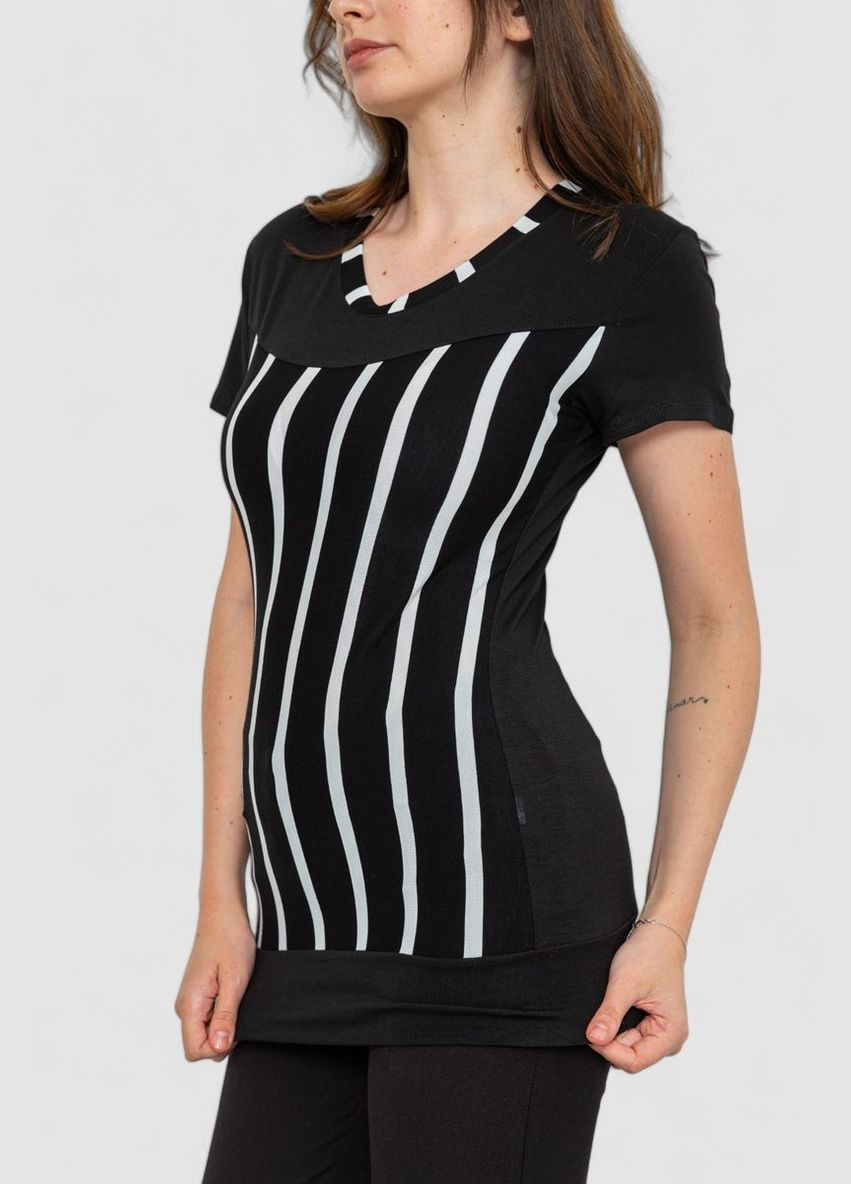 Чорно-біла футболка жіноча Ager 186R144