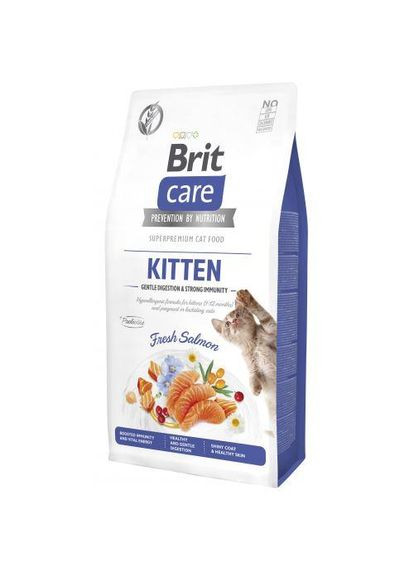 Сухий корм Cat by Nutrition Kitten Gentle Digestion Strong Immunity для кошенят, з лососем, 7 кг (*) Brit Care (323219572)