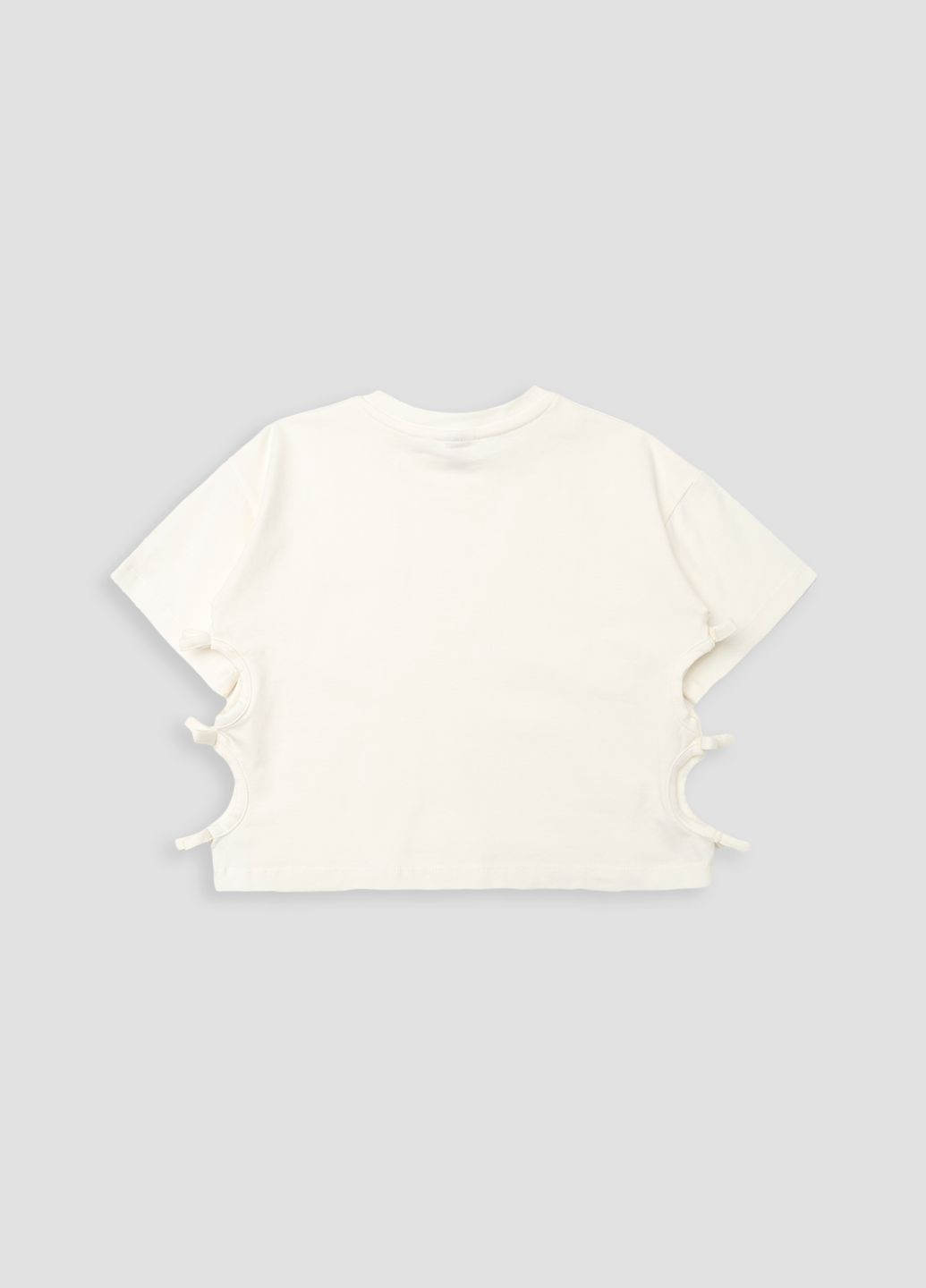 Молочна літня футболка з коротким рукавом для дівчинки колір молочний цб-00270415 Miss Feriha
