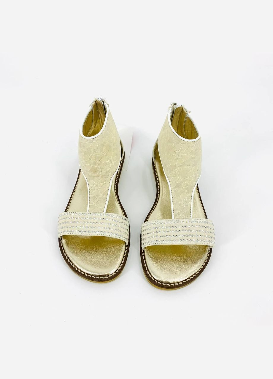 Босоніжки, арт. 44107, молочні/мереживо, 100% шкіра, Італія, р. Andrea Montelpare (350314327)