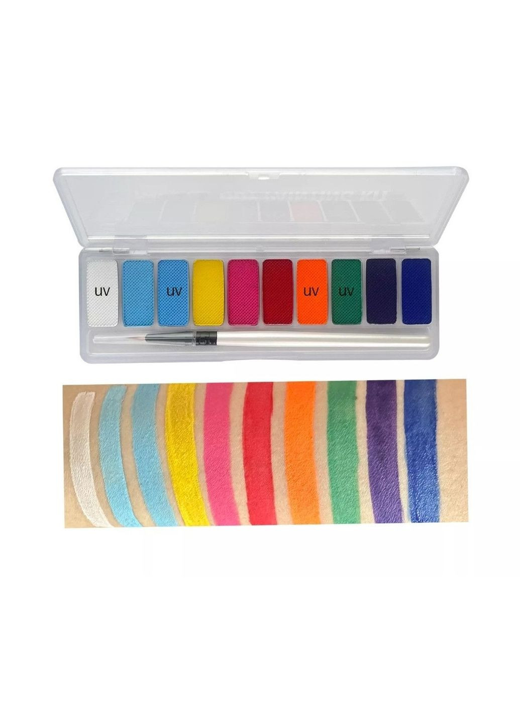 Аквагрим 10 цветов 1УФ краски для боди арта + кисточка Veronni (302242610)