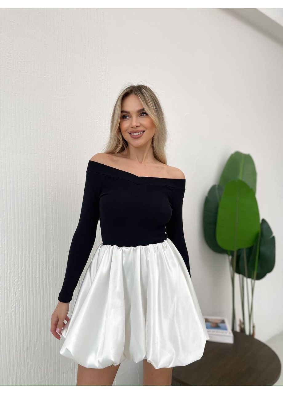 Белая офисная, кэжуал однотонная юбка женская балон Style Point баллон