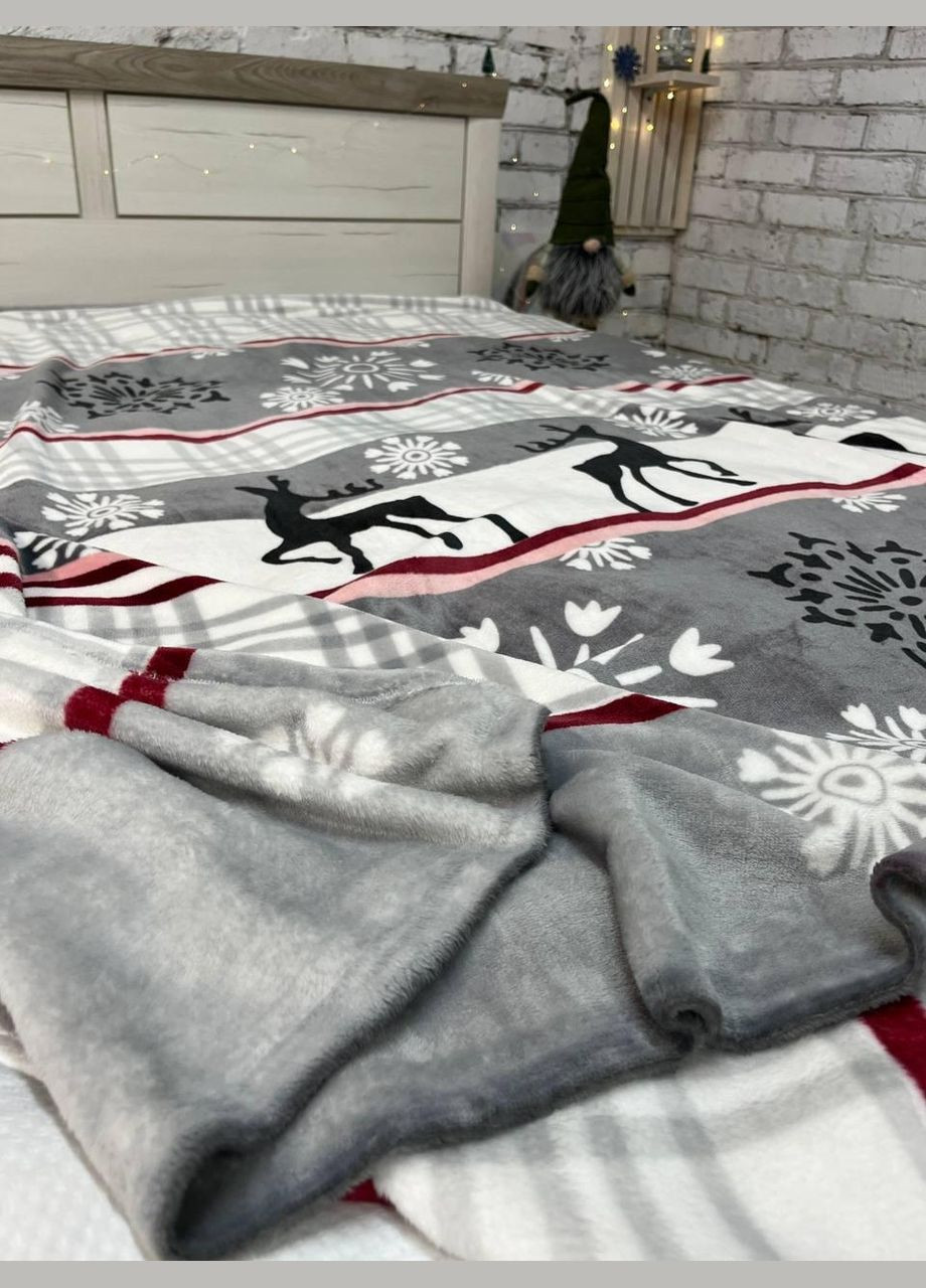 Плед новорічний м'який теплий фліс 160х215 см (П4К-mur-nr-pled-002) No Brand (308754991)