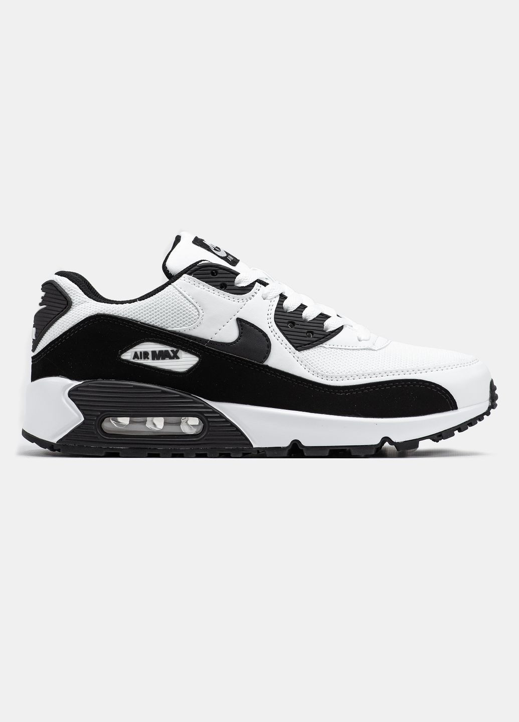 Чорно-білі всесезон кросівки чоловічі nike air max 90 black white | найк аір макс 90 чорно-білі No Brand