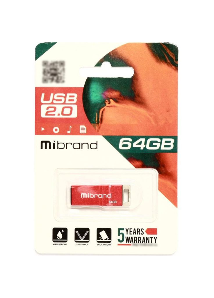 USB флеш накопичувач (MI2.0/CH64U6R) Mibrand 64gb сhameleon red usb 2.0 (268147567)