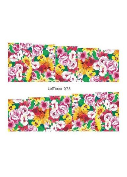 Слайдер-дизайн водні наклейки для нігтів, LeMooc 078 No Brand (296664514)